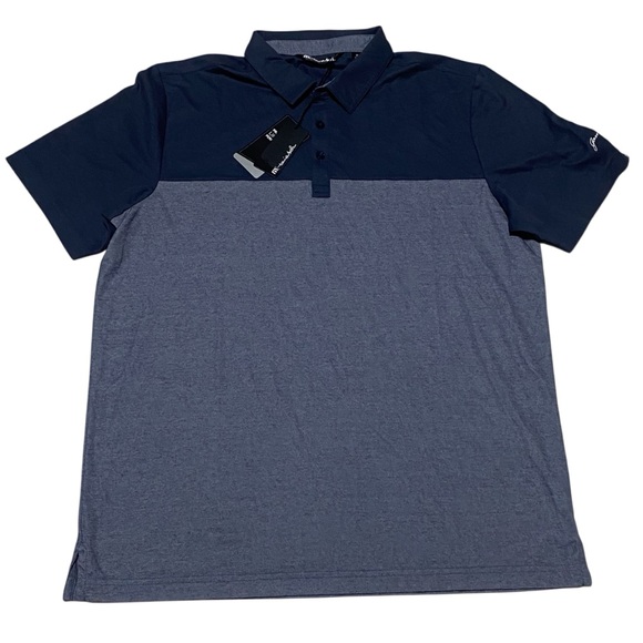 NWT Travis Matthew Oceanside Blue Block Polo XL | Golf Business Casual Office - Picture 1 of 7